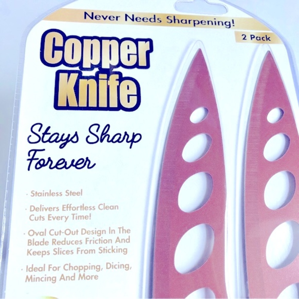 NEW Copper Knife Stainless Steel Stays Sharp Forever 9.75”, 2 Pack x 2 - Picture 3 of 16